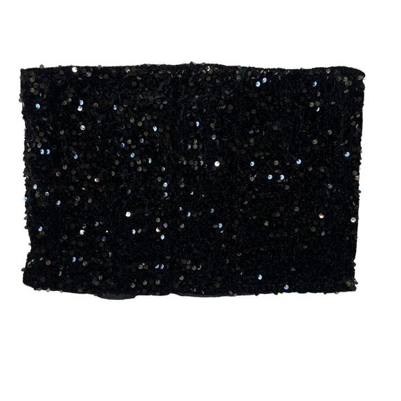 Motel Rocks Sequin Black Tube Top Size L - Picture 2 of 4